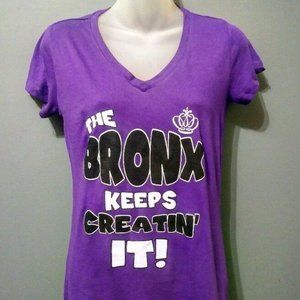 Next Level "The Bronx Keeps Creatin It" Medium Purple Women's V-Neck T-Shirt